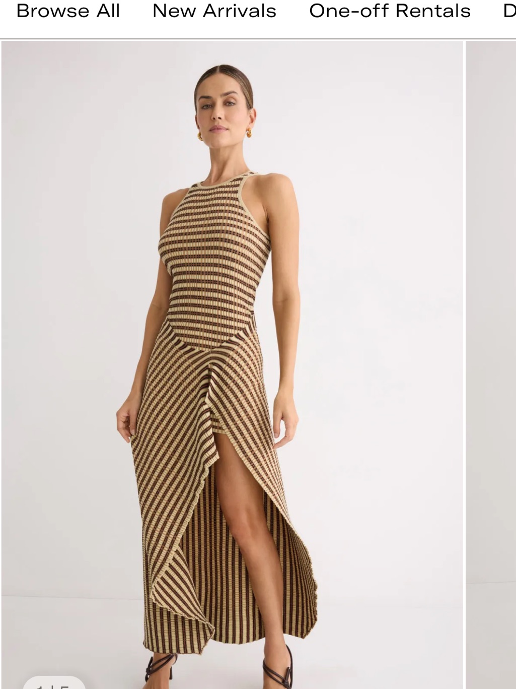 Nanushka Aliki Skirt Sleeveless Striped Maxi Dress Wrap Skirt Vacay Body On